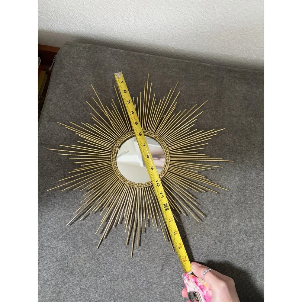 PIER 1 Petite Gold Burst SUNBURST STARBURST MIRROR WALL ART / 15